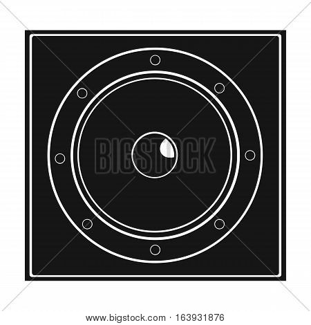 Load speaker icon in black design isolated on white background. Pub symbol stock vector illustration.