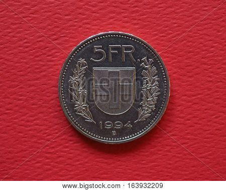 5 Francs Coin, Switzerland