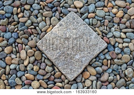Square stone paving pebble Patio Japanese garden