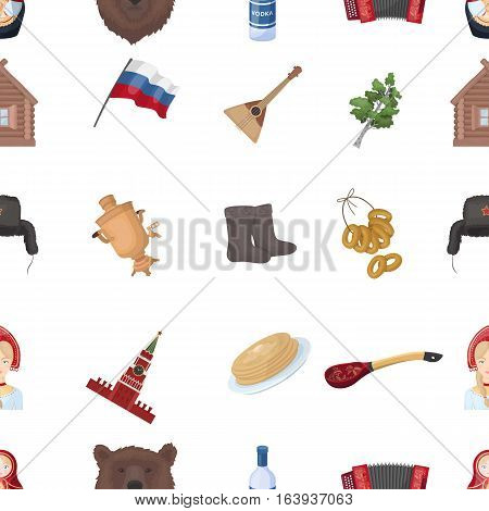 Russia country pattern icons in cartoon design. Big collection of Russia country vector symbol stock illustration