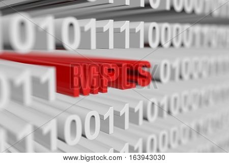MPLS as a binary code with blurred background 3D illustration