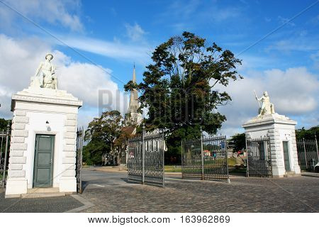 Langelinie - Gate next to the Gefion Fountain in Copenhagen. Denmark