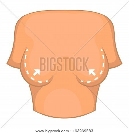 Female breast plastic correction icon. Cartoon illustration of body surgery correction vector icon for web design