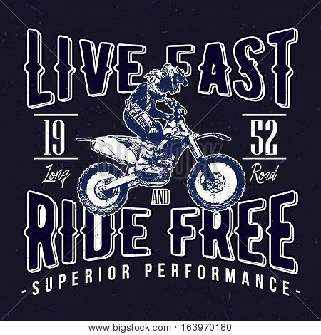 Legend Motorcycles Vintage Racers T-Shirt Design. Easy to manipulate, re-size or colorize.