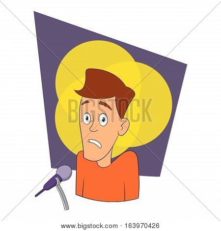 Fear of public speaking icon. Cartoon illustration of fear of public speaking vector icon for web design