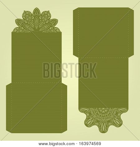 Abstract Wedding Cutout Invitation Template. Suitable For Lasercutting. Lace Folds.