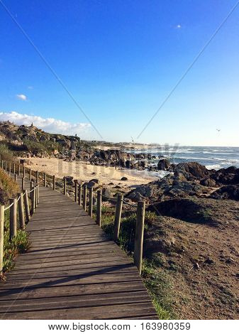 The pasadiço of portugal, wood road for bicycles