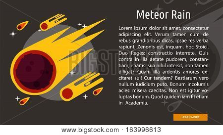 Meteor Rain Conceptual Banner | Great flat illustration concept icon and use for space, universe, galaxy, astrology and much more.