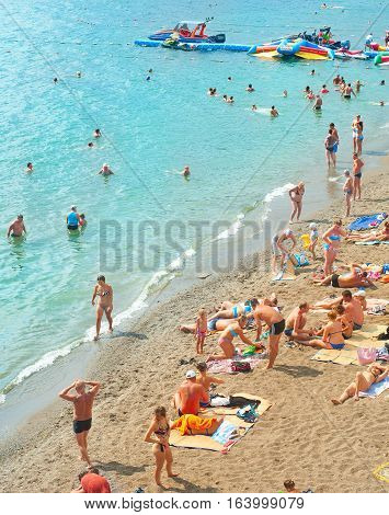 Crowded Crimea Beach