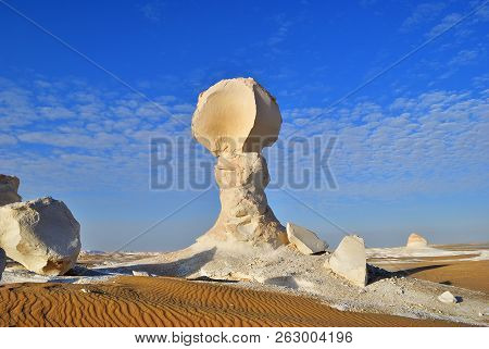 Beautiful Abstract Nature Rock Formations Aka Sculptures In Western White Desert, Sahara. Egypt