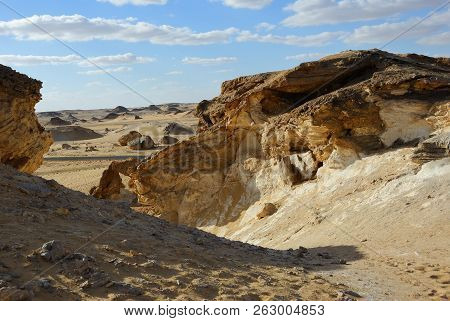 The Sahara Desert, Western White Desert, Gabel El Cristal, Cristal Mountain. Egypt. Africa