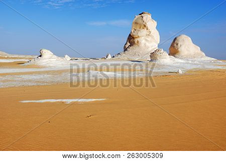 Beautiful Abstract Nature Rock Formations Aka Sculptures In Western White Desert, Sahara. Egypt