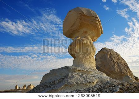 Beautiful Abstract Nature Rock Formations Aka Sculptures In Western White Desert, Sahara. Egypt. Afr