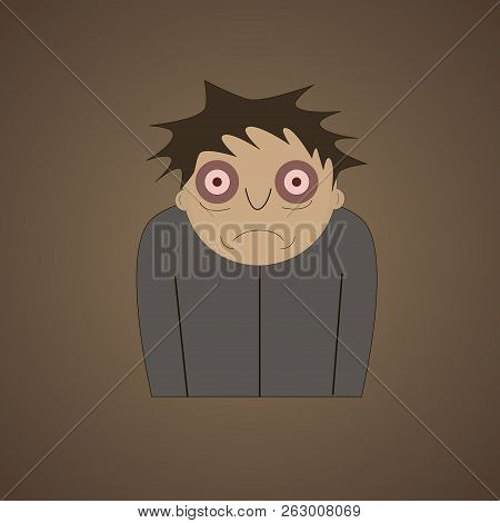 The Student Is A Cartoon. Vector Illustration. Character