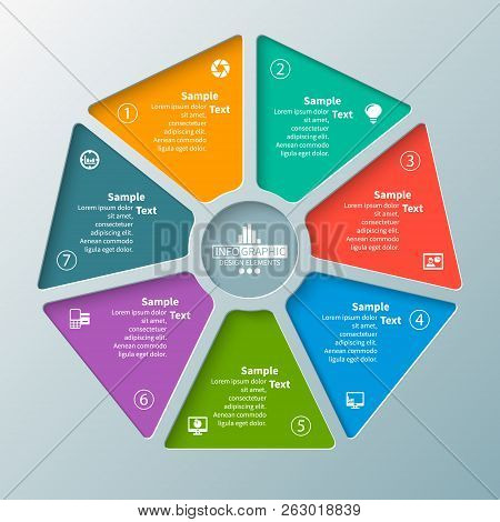 Vector Abstract 3d Paper Infographic Elements.heptagon.circular Infographics