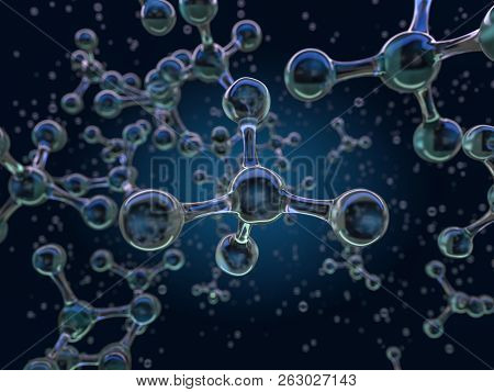 Illustration Of Molecule Model. 3D