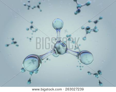 Illustration Of Molecule Model. 3D
