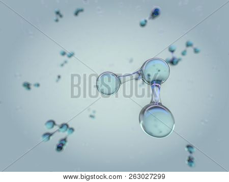 Illustration Of Molecule Model. 3D