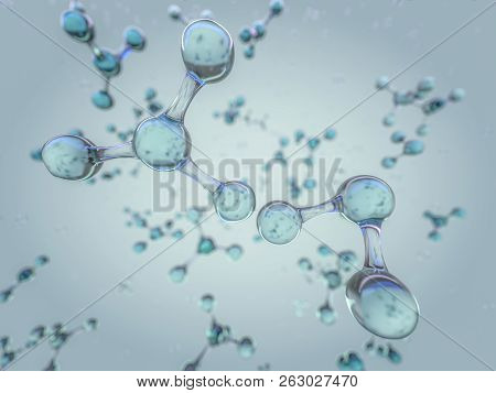 Illustration Of Molecule Model. 3D