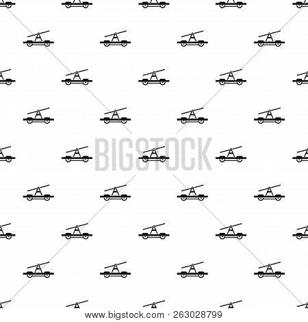 Draisine Or Handcar Pattern Seamless In Simple Style Illustration