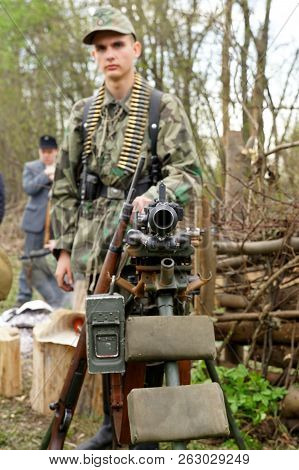 Sholokhovo, Moscow Reg./russia - May 5, 2018: Reconstruction Of One Of The Last Battles Of World War