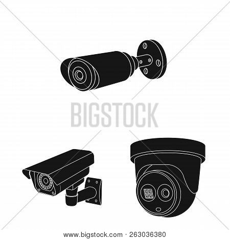 Vector Illustration Of Cctv And Camera Symbol. Set Of Cctv And System Vector Icon For Stock.