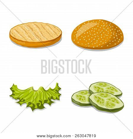 Vector Illustration Of Burger And Sandwich Logo. Collection Of Burger And Slice Stock Vector Illustr