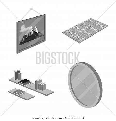 Vector Design Of Bedroom And Room Icon. Set Of Bedroom And Furniture Vector Icon For Stock.