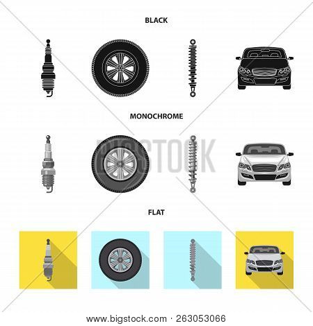 Vector Illustration Of Auto And Part Logo. Set Of Auto And Car Stock Vector Illustration.
