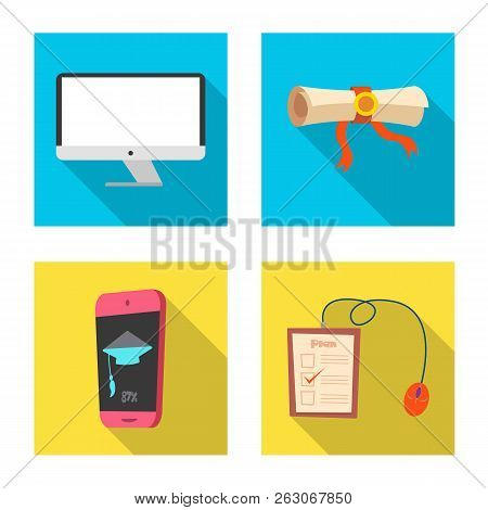 Vector Illustration Of Education And Learning Icon. Set Of Education And School Vector Icon For Stoc