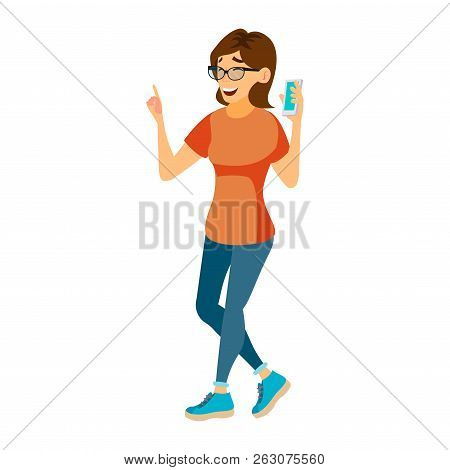 Business Woman Character Vector. Female In Different Poses. Cler