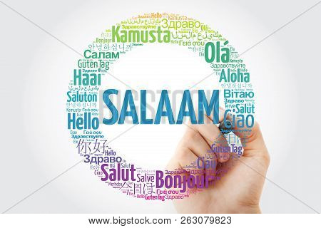 Salaam (hello Greeting In Persian,farsi) Word Cloud In Different Languages Of The World With Marker