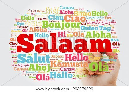 Salaam (hello Greeting In Persian,farsi) Word Cloud In Different Languages Of The World With Marker