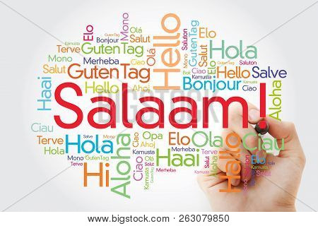 Salaam (hello Greeting In Persian,farsi) Word Cloud In Different Languages Of The World With Marker