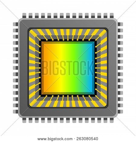 Vector Cmos Ccd Image Sensor. Digital Camera Cmos Ccd Image Sensor Isolated On White Background.