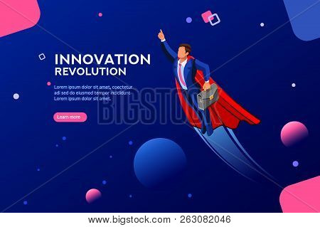 Technology Transformation From Digital Success To Income Up. Imagination And Innovation, Start-up Pl