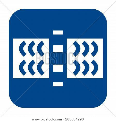 Vector Monochrome Flat Design Icon Of  Guided Wave Testing.  Blue Isolated Pipeline Inspections Logo