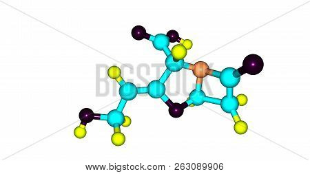 Clavulanic Acid Molecular Structure Isolated On White