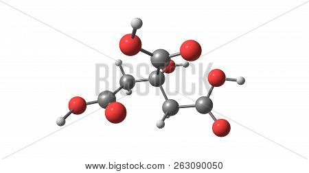 Citric Acid Molecular Structure Isolated On White
