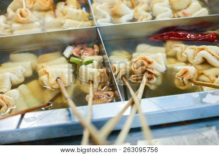 South Korea Street Food, Korea Local Food Oden Fish Cake It Is Famous And Spicy Soup
