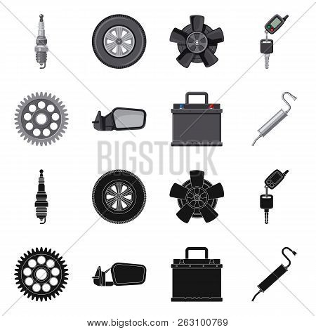 Vector Design Of Auto And Part Icon. Set Of Auto And Car Vector Icon For Stock.