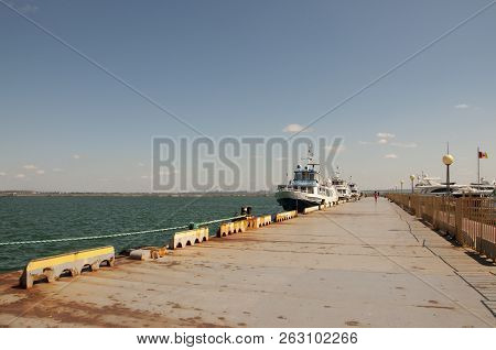 Odessa, South Of Ukraine, The Customs Area, July 10, 2018. Odessa Commercial Sea Port. Beautiful Yaс