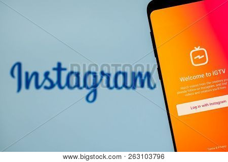 Kyrenia, Cyprus - October 14, 2018:  Igtv App Running On The Smartphone.