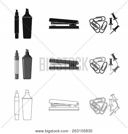 Vector Design Of Office And Supply Sign. Set Of Office And School Stock Vector Illustration.