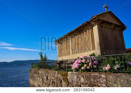 Horreo in Combarro Galician village of Pontevedra at Galicia Spain