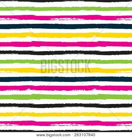 Seamless Pattern Background With Colorful Stroks  Vector