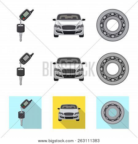 Vector Illustration Of Auto And Part Icon. Set Of Auto And Car Vector Icon For Stock.