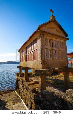 Horreo in Combarro Galician village of Pontevedra at Galicia Spain