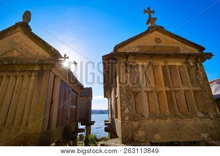 Horreo in Combarro Galician village of Pontevedra at Galicia Spain