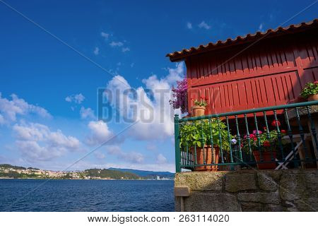 Horreo in Combarro Galician village of Pontevedra at Galicia Spain